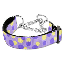 Confetti Dots Nylon Collar Martingale Lavender Medium