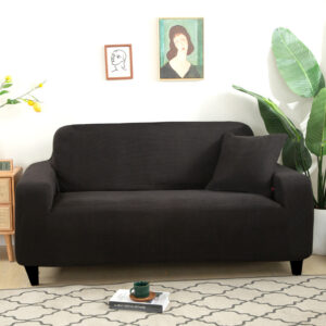 Color: Khaki, style: D - Fabric Living Room Sofa Towel Four Seasons Cotton And Linen Sofa Cover