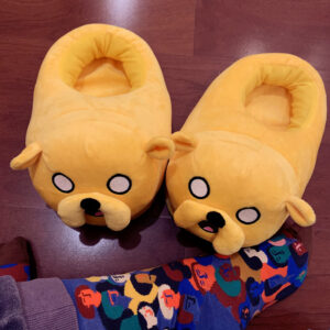 Color: Yellow, Shoe size: 35or42-B, style:  - Adventure Time With Finn And Jake Plush Slippers Abao Old Leather Bag Root Cotton Drag Home Slippers Children's Gifts Adventure Time Surrounding