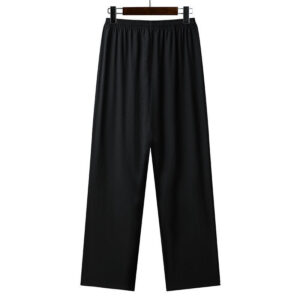 Color: Black pants, Size: 41 - Summer Ice Cotton Short-Sleeved Shirt Set