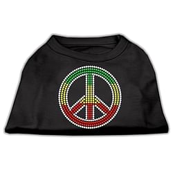 Rasta Peace Sign Shirts Black XXXL
