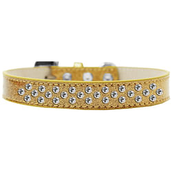Sprinkles Ice Cream Dog Collar Clear Crystals Size 14 Gold
