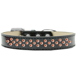 Sprinkles Ice Cream Dog Collar Orange Crystals Size 18 Black