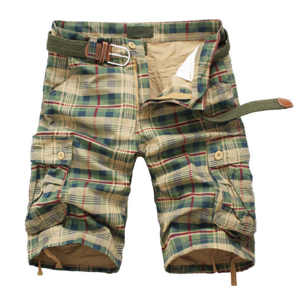 Color: Army yellow, Size: 30 yards - Summer Sports Shorts Men's Five-point Pants Tide Brand Tooling Multi-pocket Loose Large Size Leisure