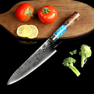 Color: Blue handle with box - Pattern Kitchen Knife
