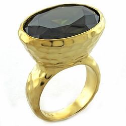 LOAS1011 - Gold 925 Sterling Silver Ring with AAA Grade CZ  in Peridot
