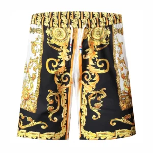 Color: PURPLE, Size: L - Gold Luxury Swimwear Shorts Breathable Surf Board Shorts Men's Vacation Beach Shorts Quick Dry Swimsuit Summer Sports Trunks Boy