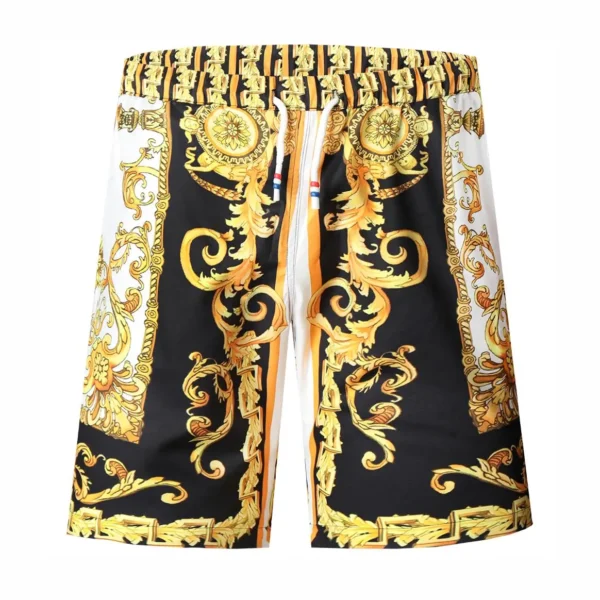 Color: PURPLE, Size: L - Gold Luxury Swimwear Shorts Breathable Surf Board Shorts Men's Vacation Beach Shorts Quick Dry Swimsuit Summer Sports Trunks Boy