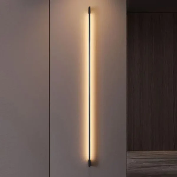 Lampshade Color: Blue, Color Temperature: Cool White(5500-7000K) - Modern Minimalist Long Wall Lamp LED Wall Mounted Light Indoor Living Room Bedroom Background Lamp Home Decora Fixtures 110/220V