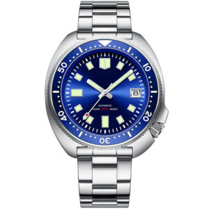 Color: Blue, style: 316L stainless steel strap - Steel Diving Watch Men's Mechanical Watch