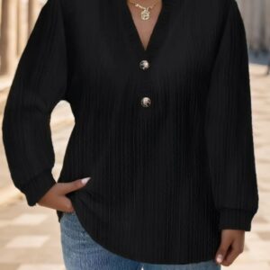 Women's Solid Color Long Sleeved Shirt